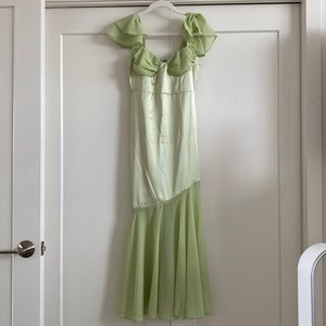 HELLO MOLLY Satin Mixed Media Maxi Dress